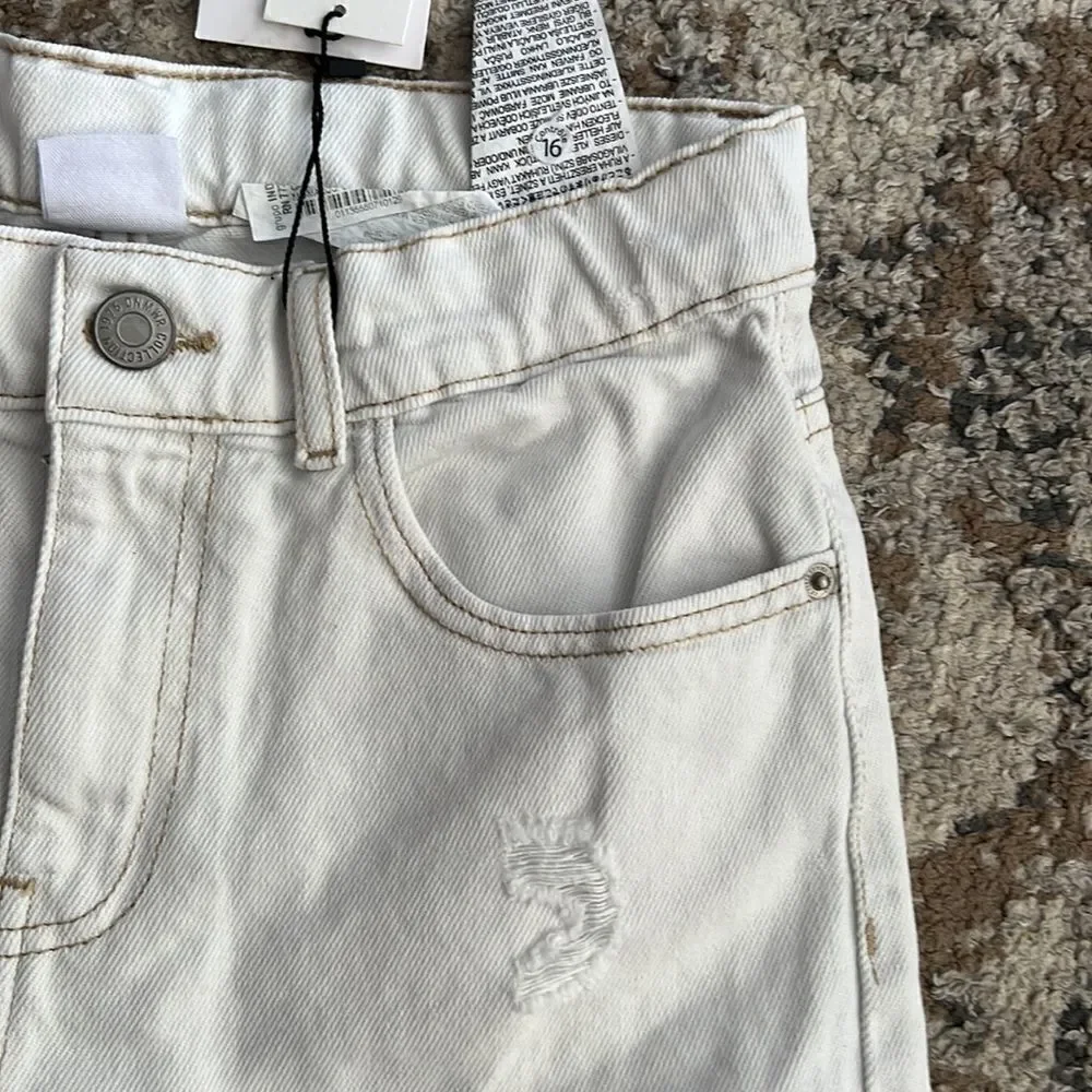 ZARA Kids | Ecru | RIPPED DENIM SHORTS